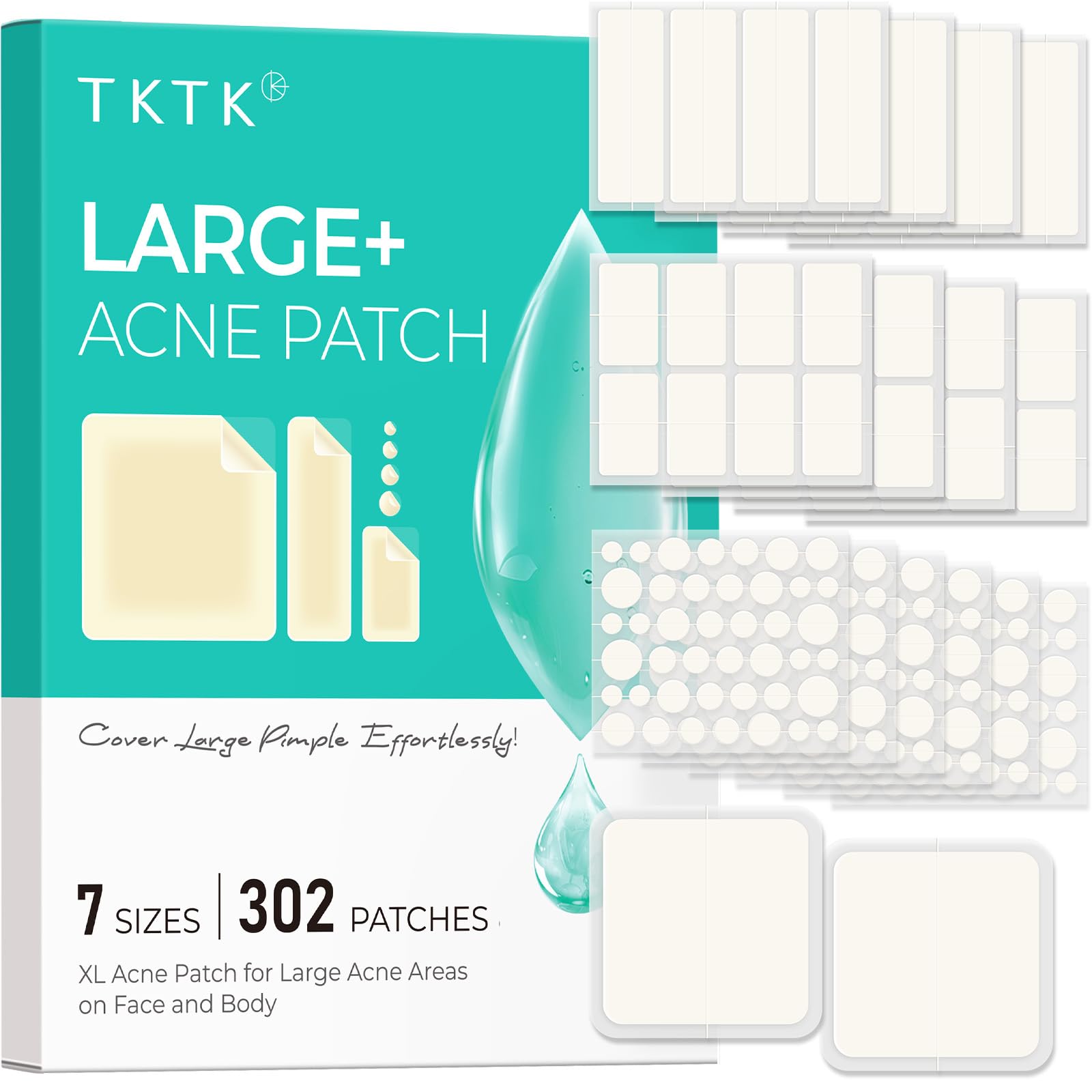 Patch hydrocolloide TKTK pour le dos, absorption efficace pour les grandes zones.