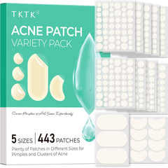 Patchs TKTK acné 443 pièces: couverture complète pour boutons et zones ciblées.