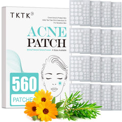 Pansements anti-acné TKTK, ensemble quatre tailles pour différentes zones du visage.