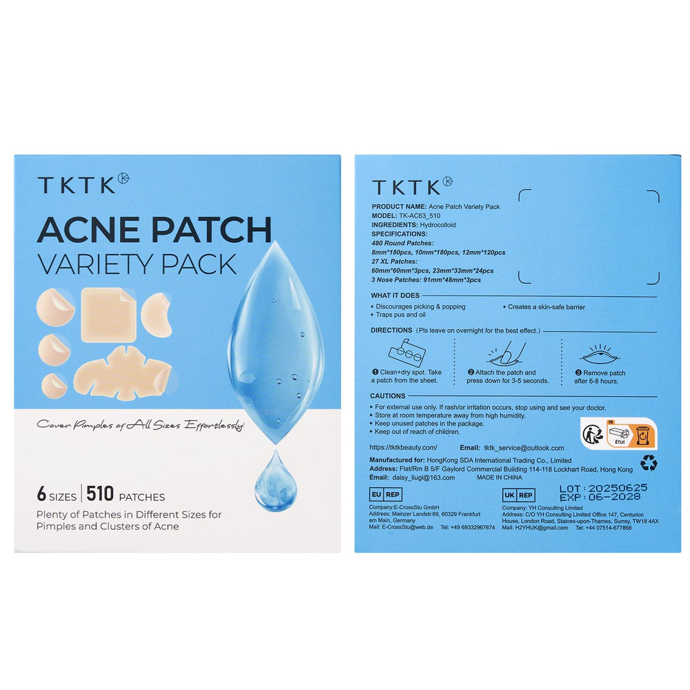 Pochette TKTK portable pour patches acne en voyage et déplacements.