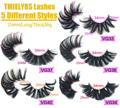 Cils vison synthétique 25 mm TMIELYBS volume 5D pour un regard plus profond.