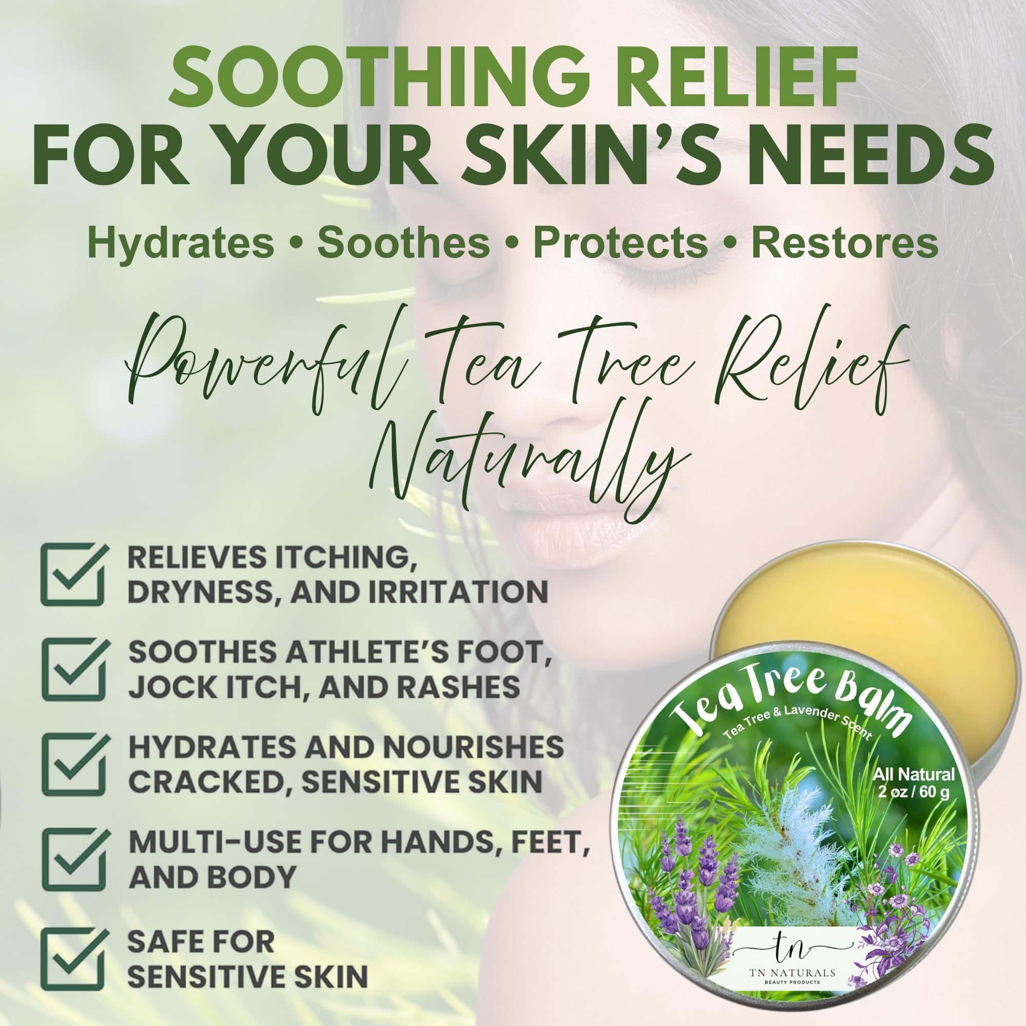 TN NATURALS baume huile arbre à thé – application facile sur peau