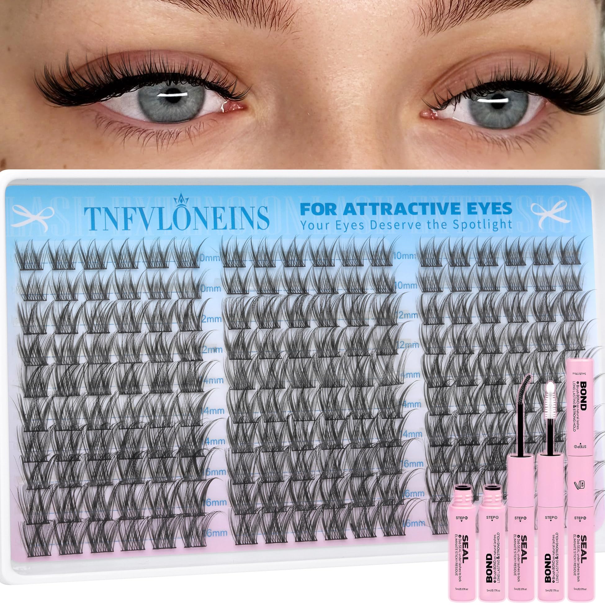 Cils TNFVLONEINS avec effet plume pour un regard naturel et léger.