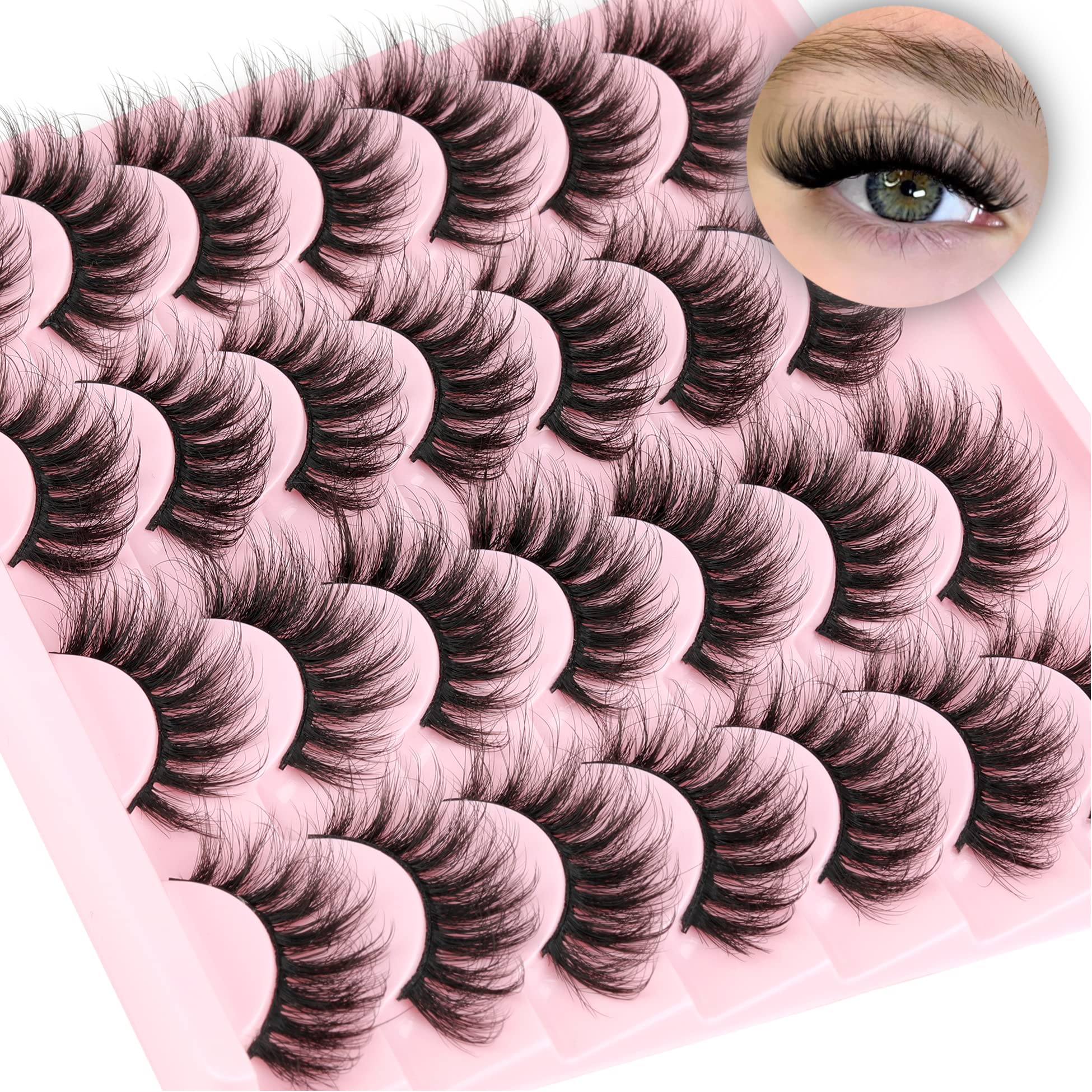 TNFVLONEINS cils mink wispy 16mm oeil-de-chat, effet naturel durable.