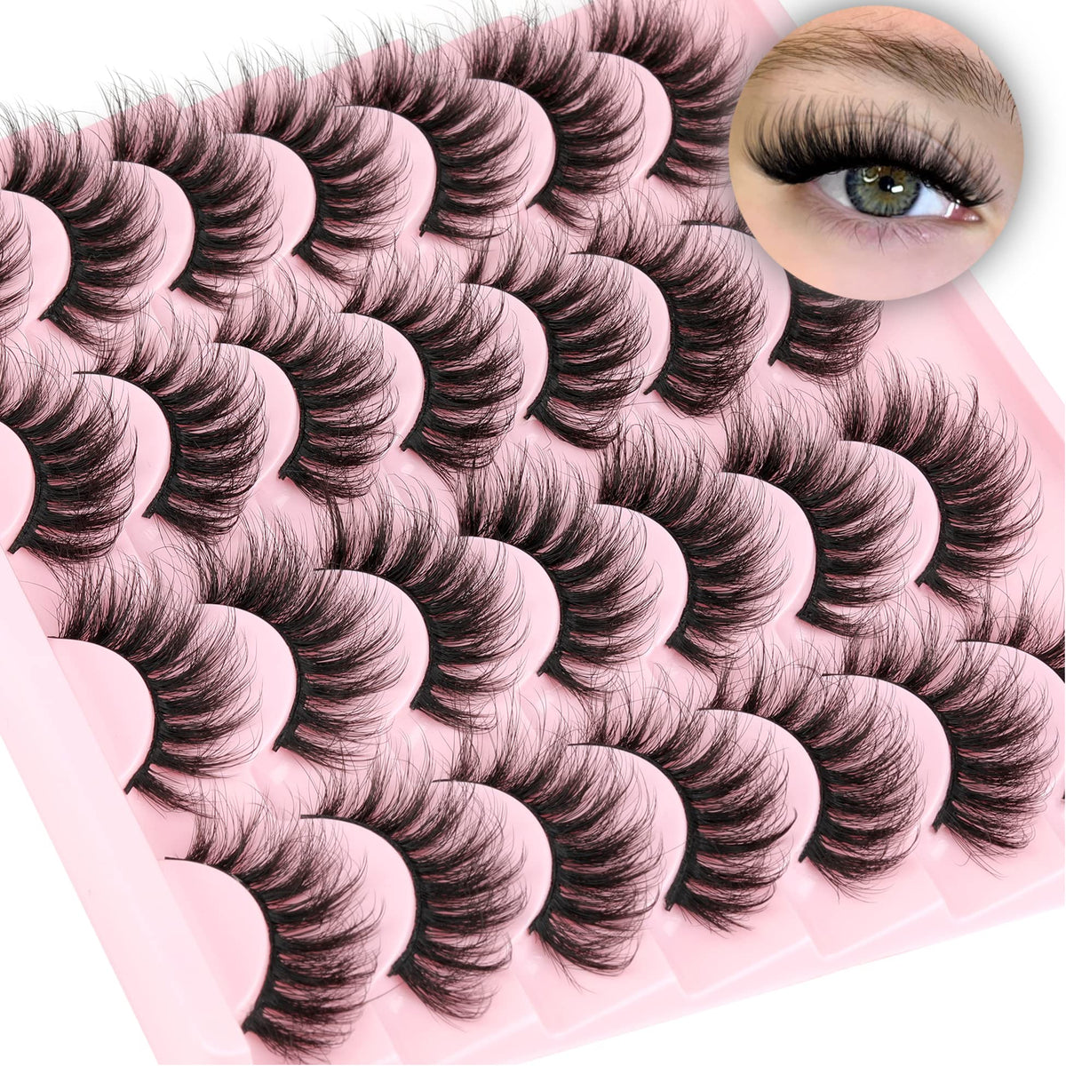 TNFVLONEINS cils mink wispy 16mm oeil-de-chat, effet naturel durable.