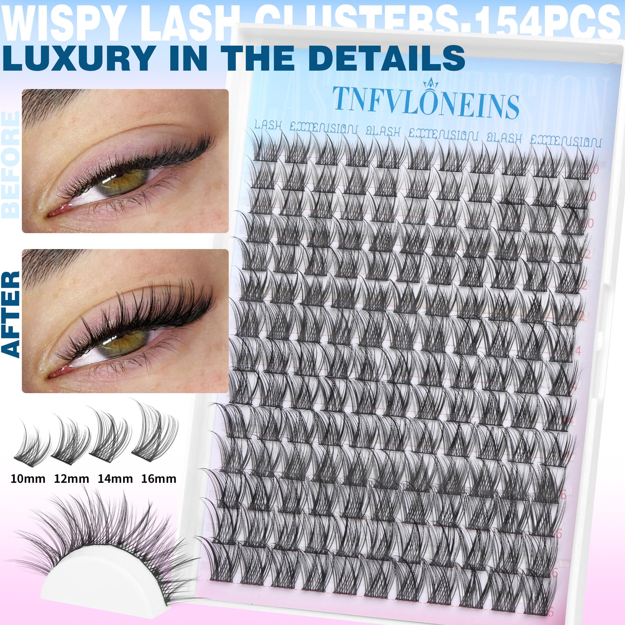 TNFVLONEINS cils individuels impermeables: tenue longue durée même en conditions humides