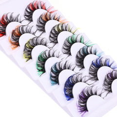 TNFVLONEINS cils vison synthétique colorés arc-en-ciel pour un regard expressif et prêt pour les sorties.