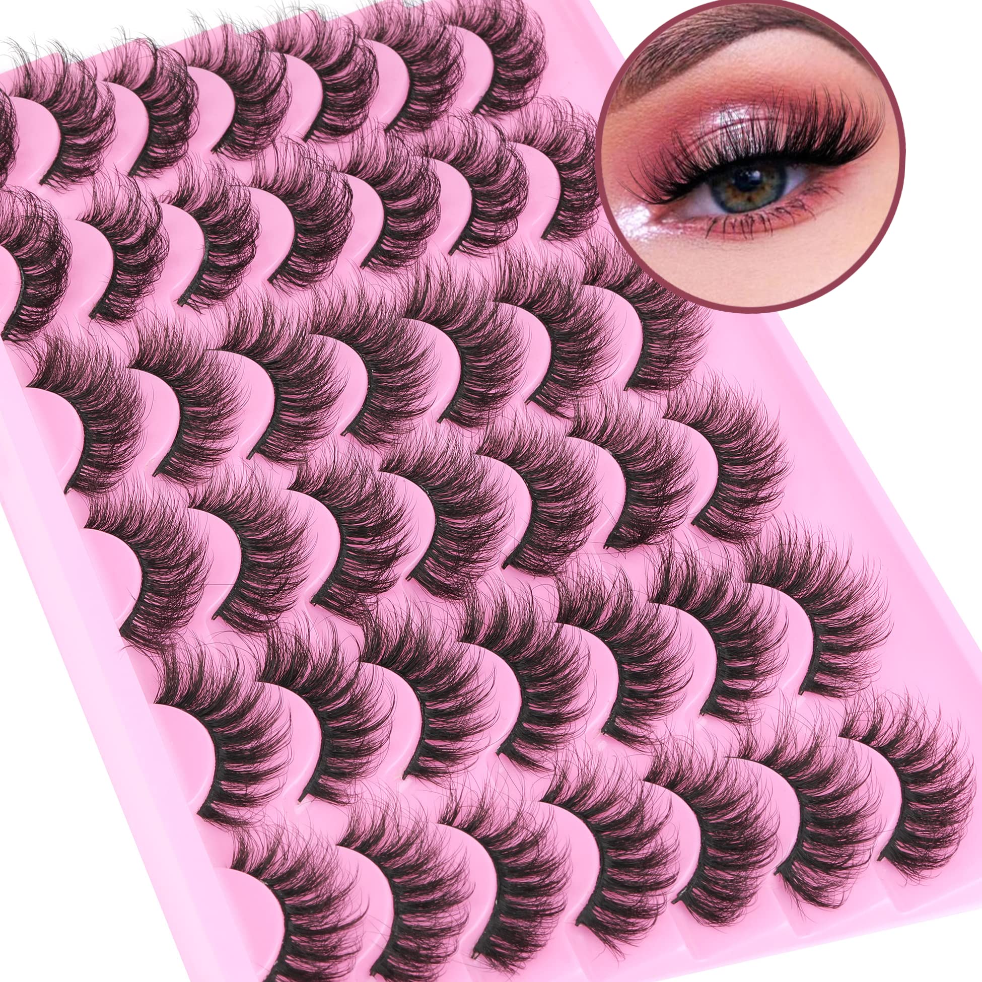 Cils mink naturels 12-18mm TNFVLONEINS, regard discret et durable.
