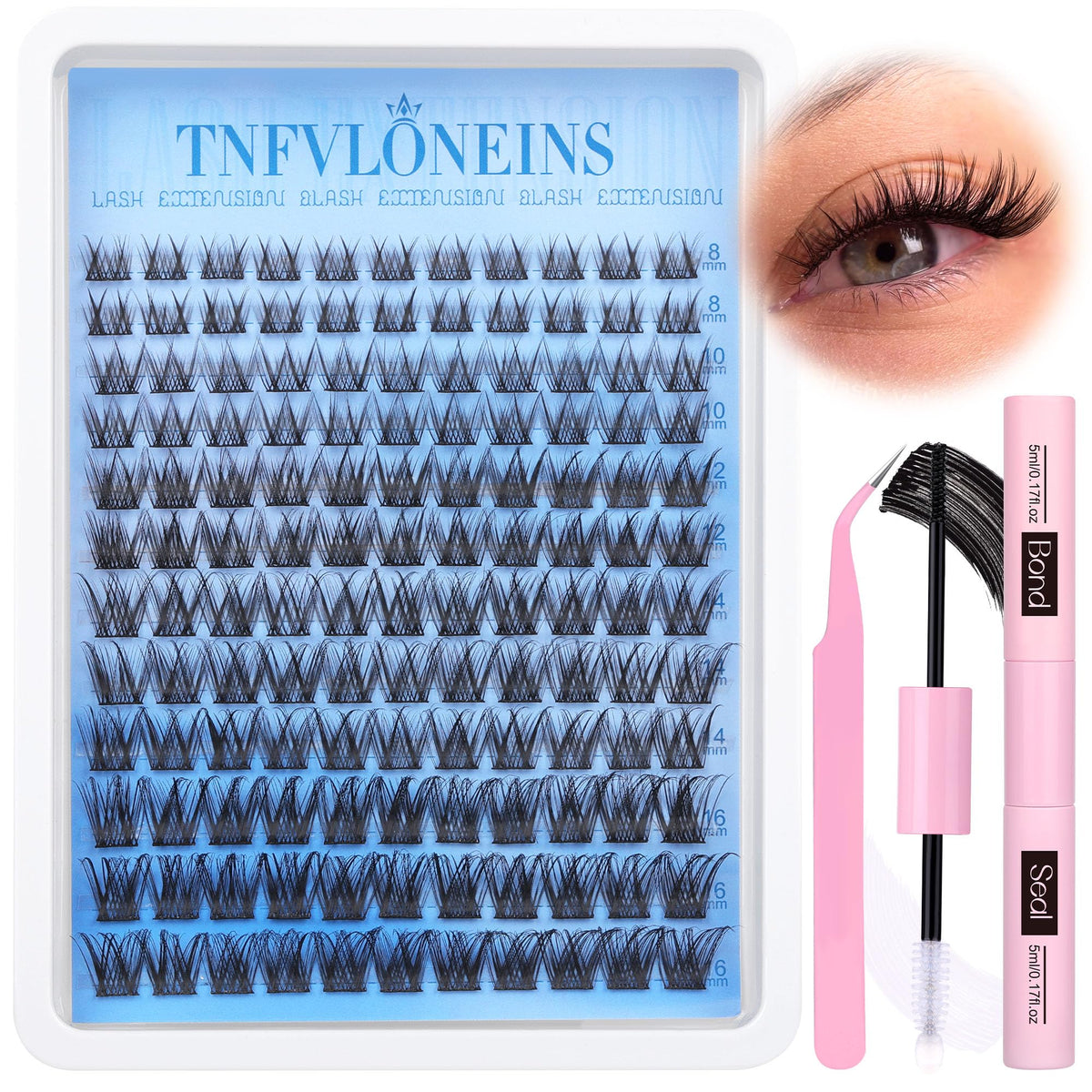 TNFVLONEINS: ensemble-groupes-cils-naturels-8-16mm pour un rendu naturel et modulable.