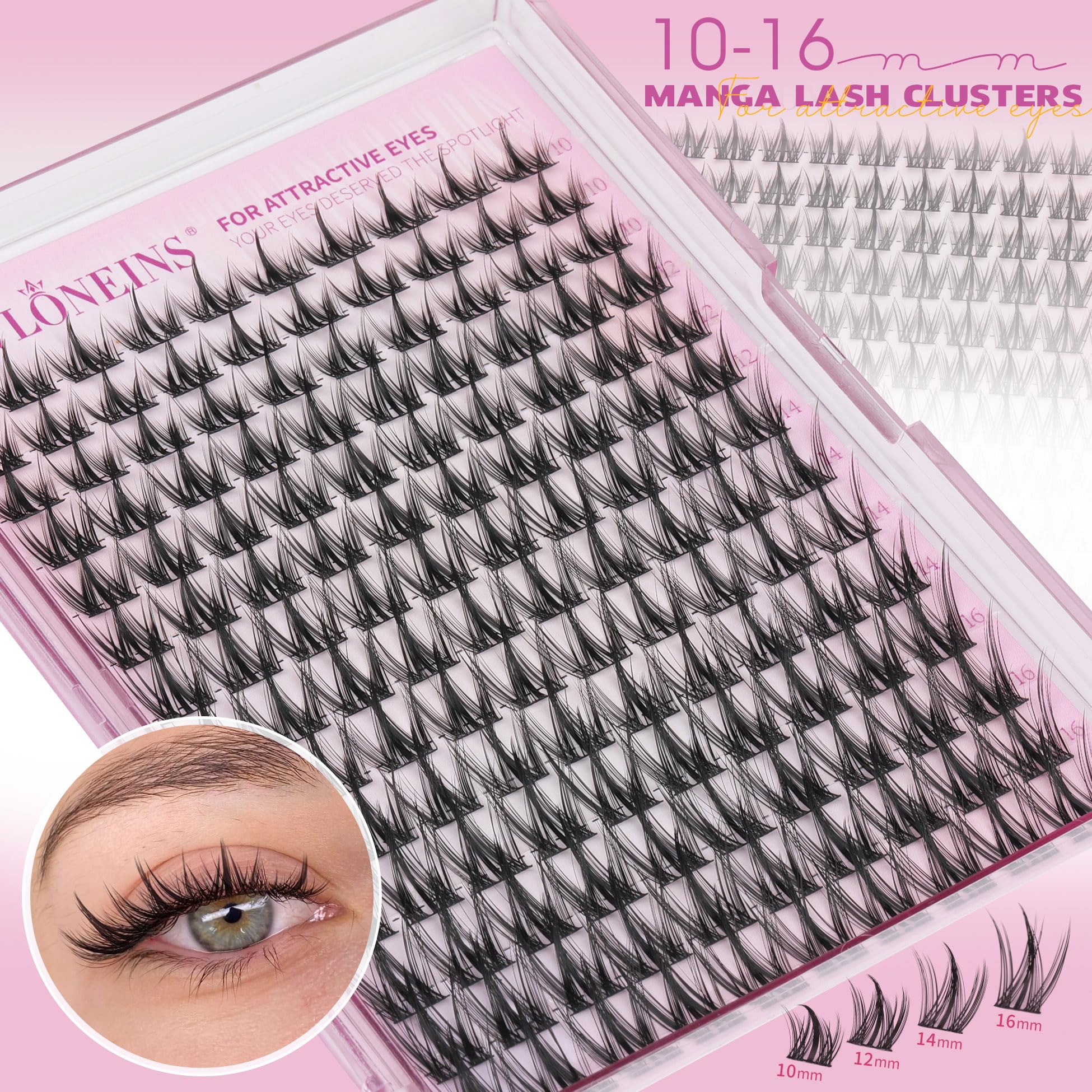 TNFVLONEINS extensions cils longues 10-16mm pour personnalisation du regard