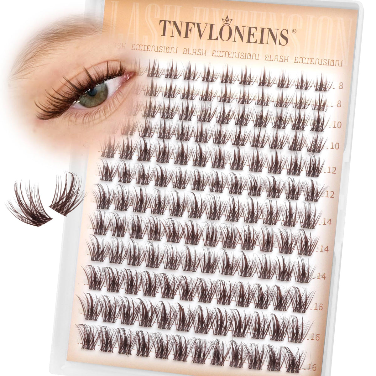 TNFVLONEINS – grappes de cils brun mat pour un fini naturel.