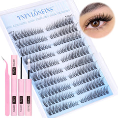 Kit TNFVLONEINS cils clusters naturels 180 pièces pour un regard discret et naturel.