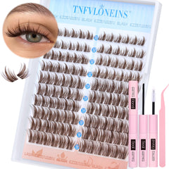 TNFVLONEINS kit cils manga marron avec grappes pour regard naturel