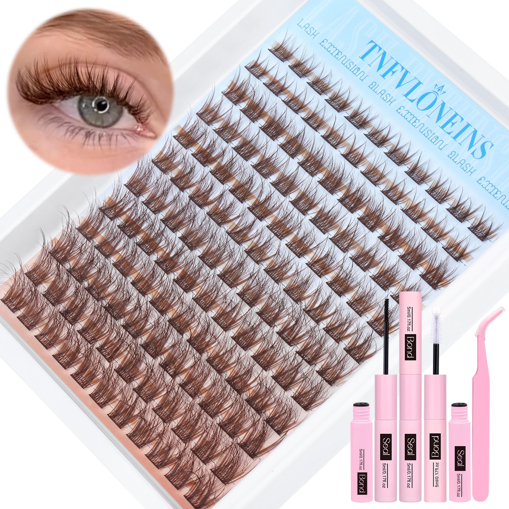 TNFVLONEINS kit clusters cils marron fluffy: look naturel et volumineux au quotidien.