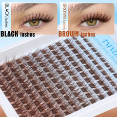 TNFVLONEINS cils marron wispy: personnalisez longueur et densité pour un regard éveillé.