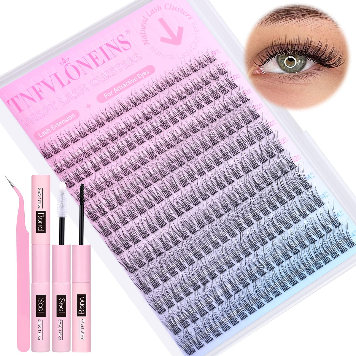 TNFVLONEINS kit extension cils naturels pour un regard plus ouvert.