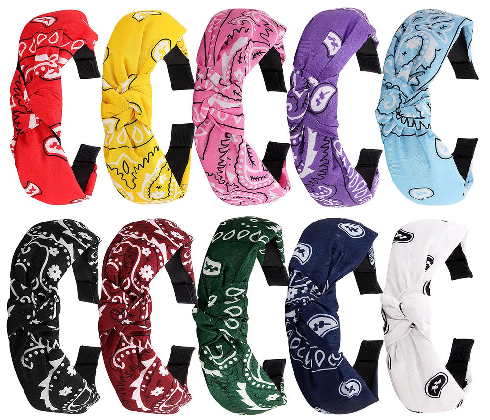 TOBATOBA bandanas-noeud-paisley ensemble-10-pieces, accessoire polyvalent pour cheveux au quotidien.