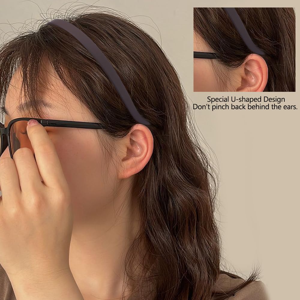 TOBATOBA Bandeau porte-lunettes avec dents anti-glissement, maintien fiable des cheveux.