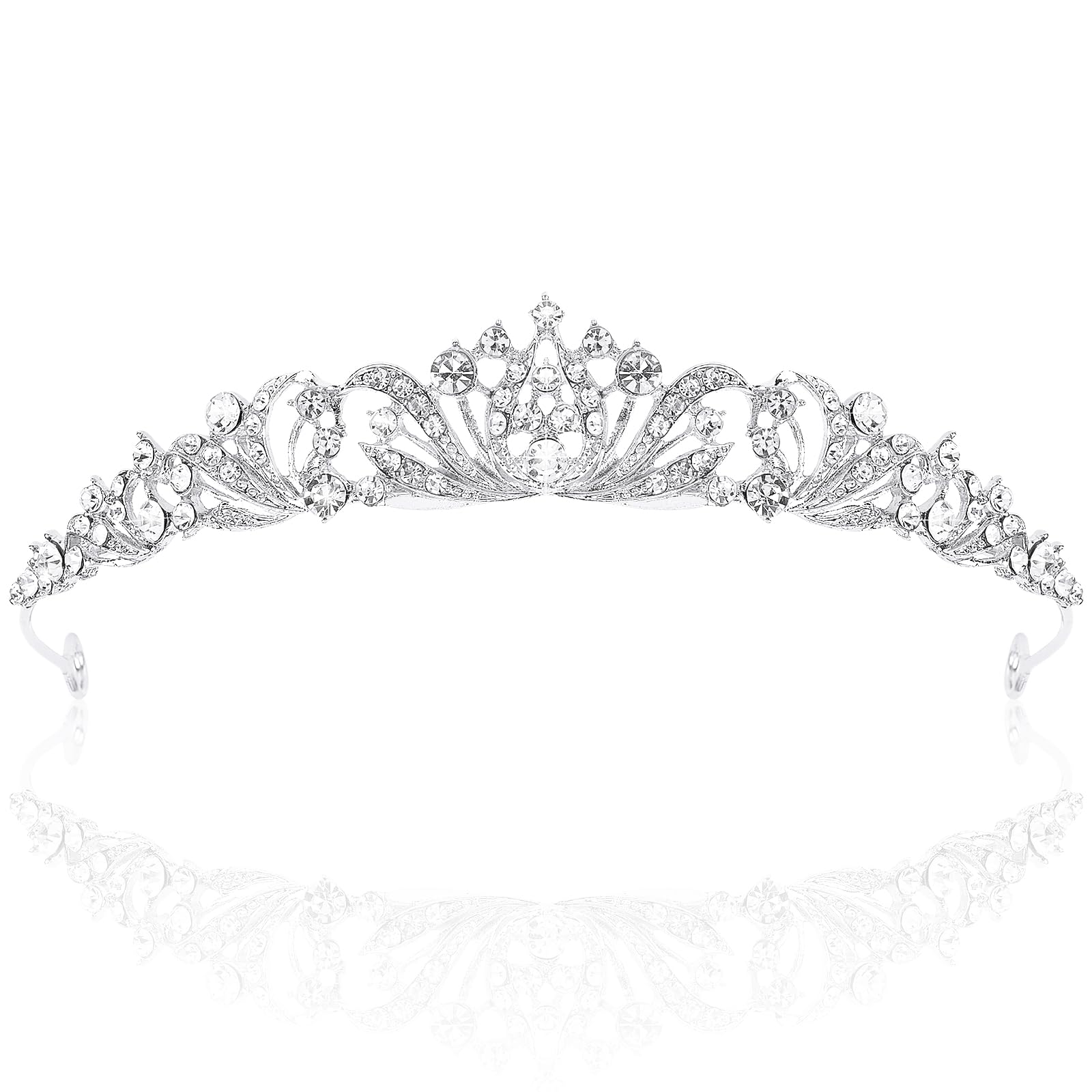 TOBATOBA couronne tiara argent brillant pour mariage et fêtes élégantes.