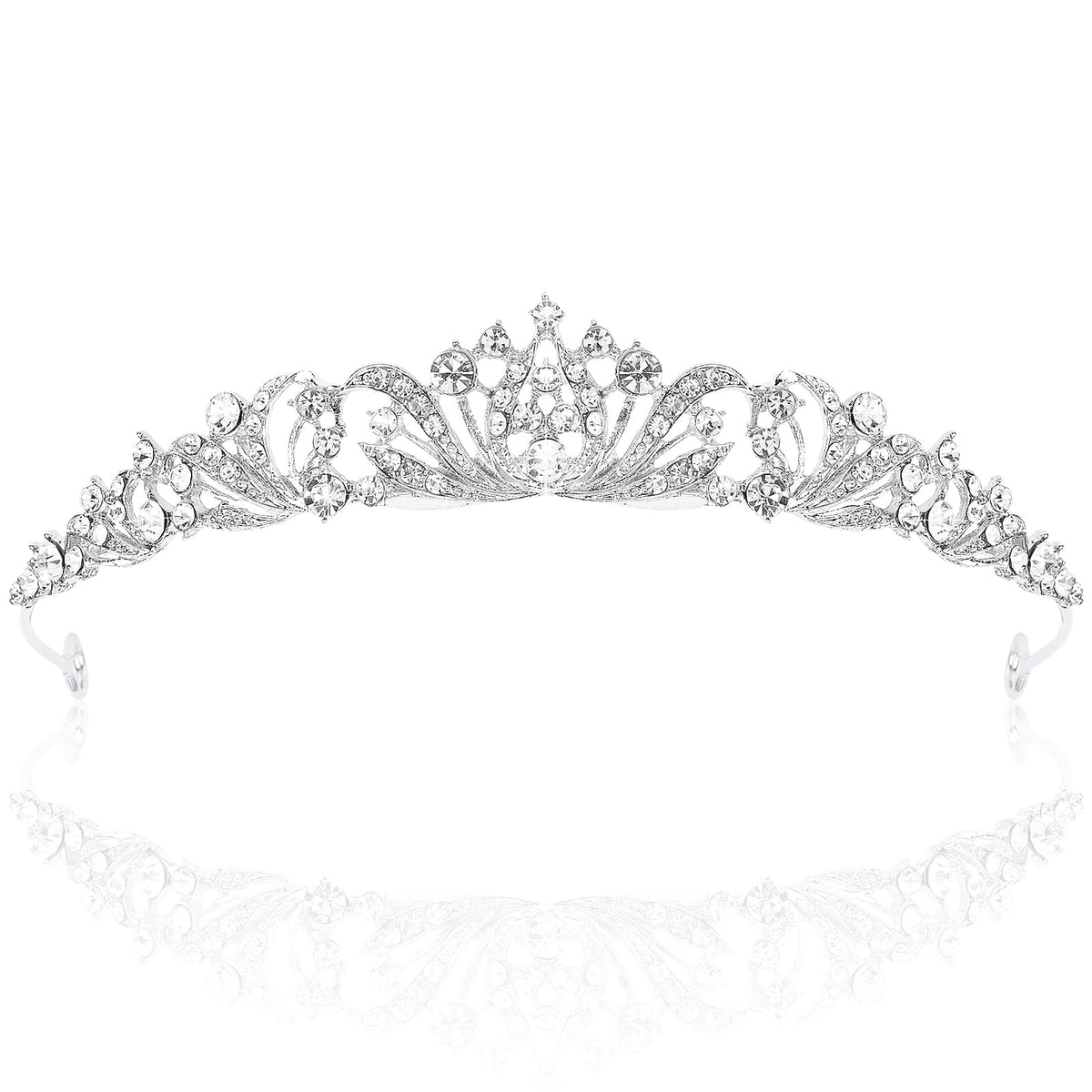 TOBATOBA couronne tiara argent brillant pour mariage et fêtes élégantes.