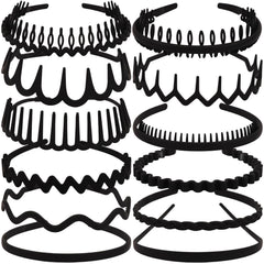 TOBATOBA serre-tête noir dents zigzag, maintien confortable pendant l'entraînement