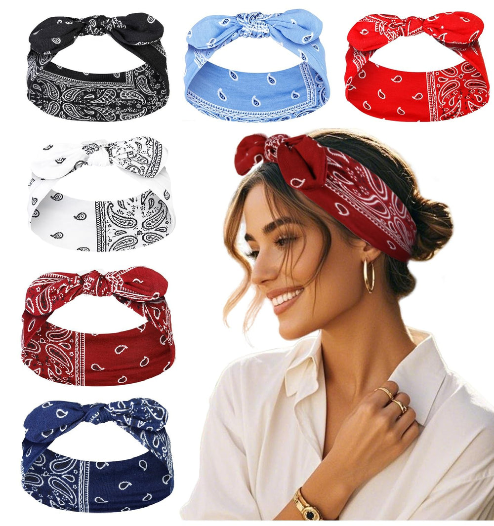 Bandes Tobeffect bandana-cheveux avec nœud paisley pour un style boho durable.