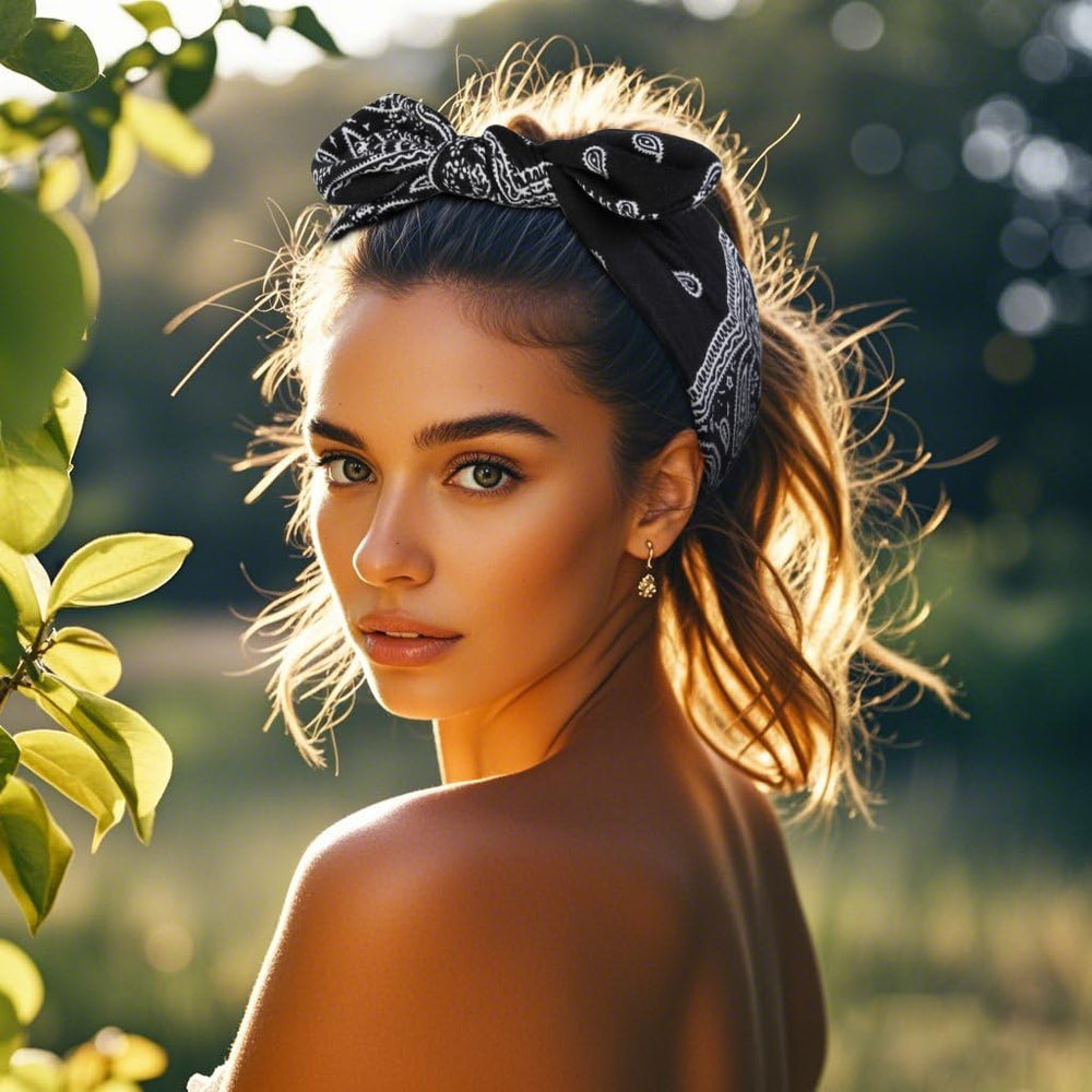 Tobeffect bandana blanc avec nœud, esprit léger pour l’été.