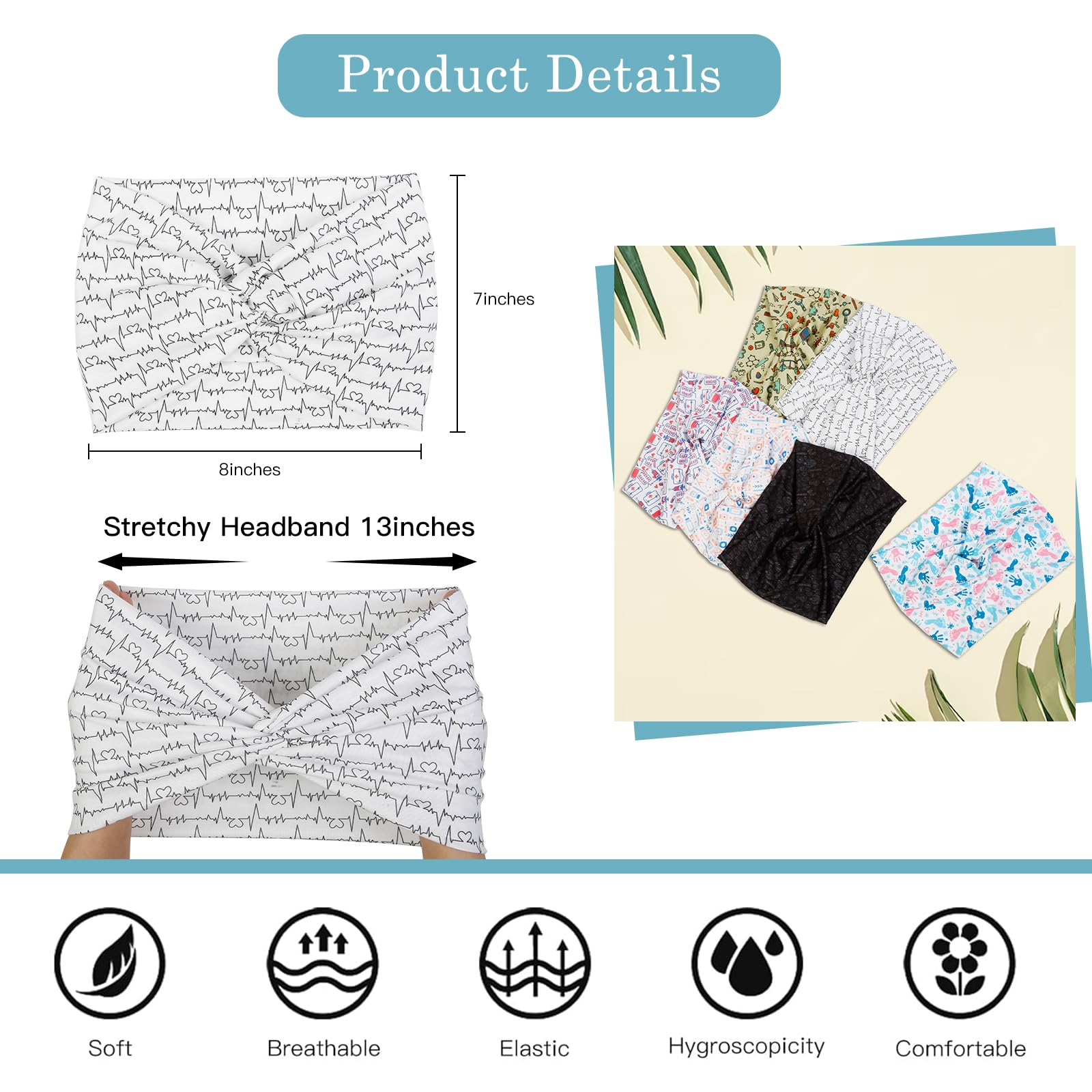Tobeffect bandeau anti-glissant en polyester, reste en place lors de l'effort.