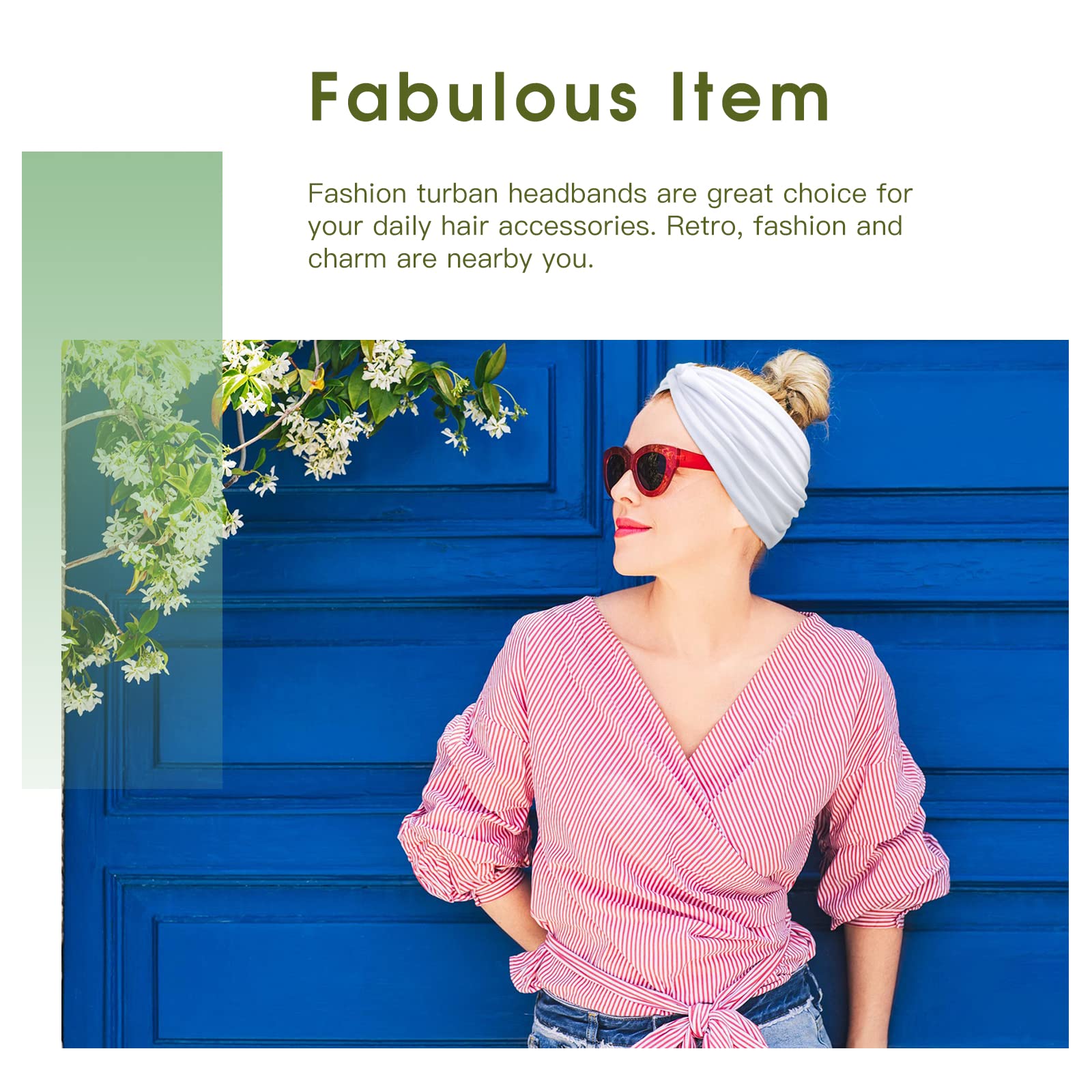 Tobeffect bandeau turban mode quotidienne, polyvalent pour travail et sport.