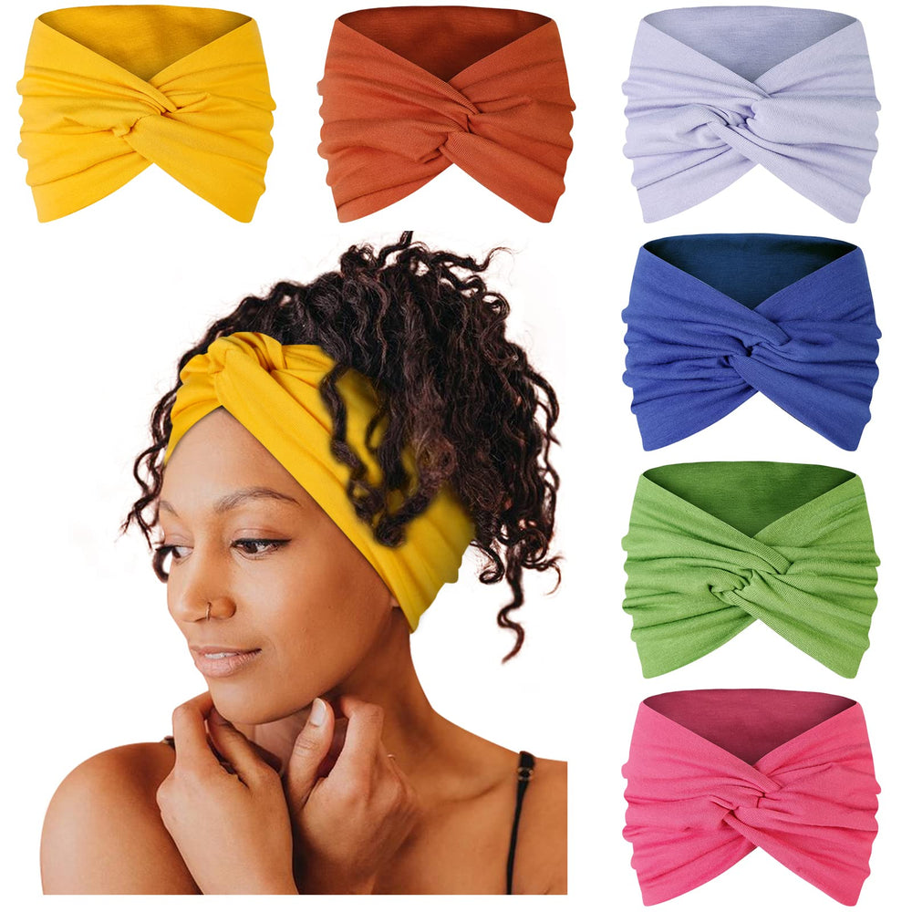 Tobeffect bandeau turban large avec nœud frontal, stabilisant le style toute la journée.