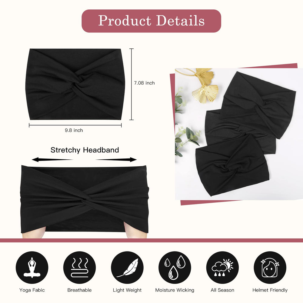 Tobeffect bandeau noir antiderapant: idéal pour l'entraînement et les cheveux rebelles.