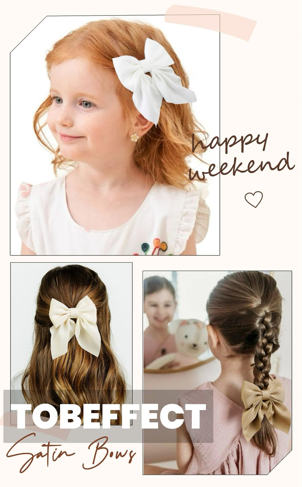 Tobeffect barrette noeud satin chocolat – détail raffiné pour fêtes et sorties.