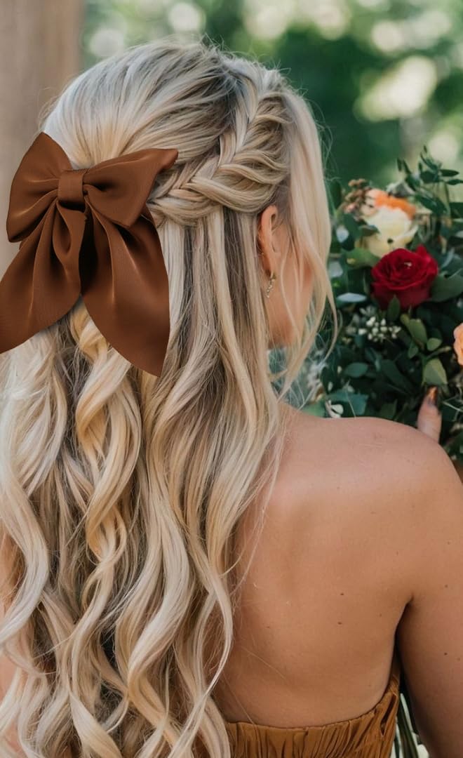 Tobeffect barrette noeud satin kaki – touche naturelle pour un style décontracté.
