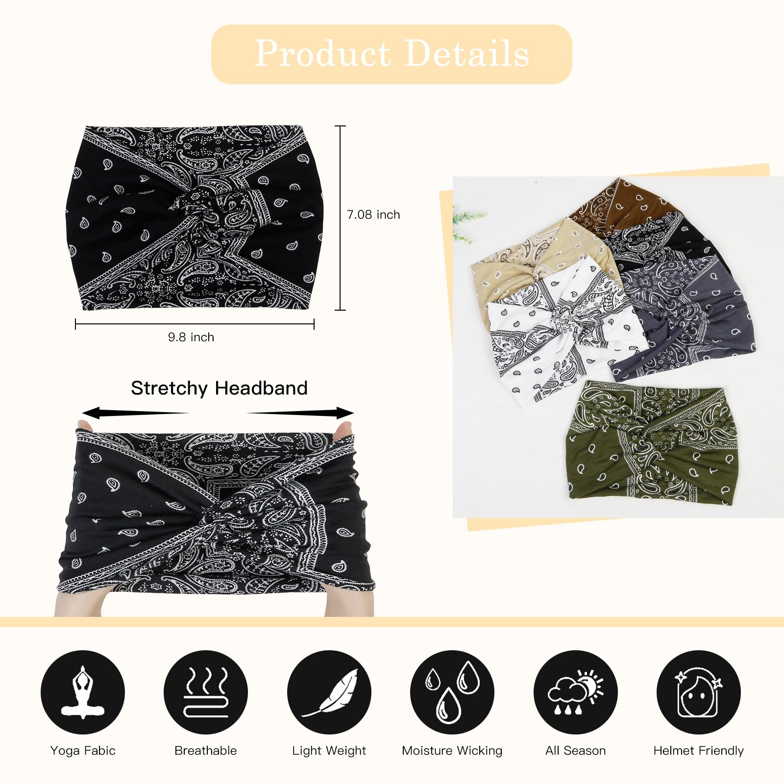 Tobeffect boho pattern headwrap adds chic pattern to everyday outfits