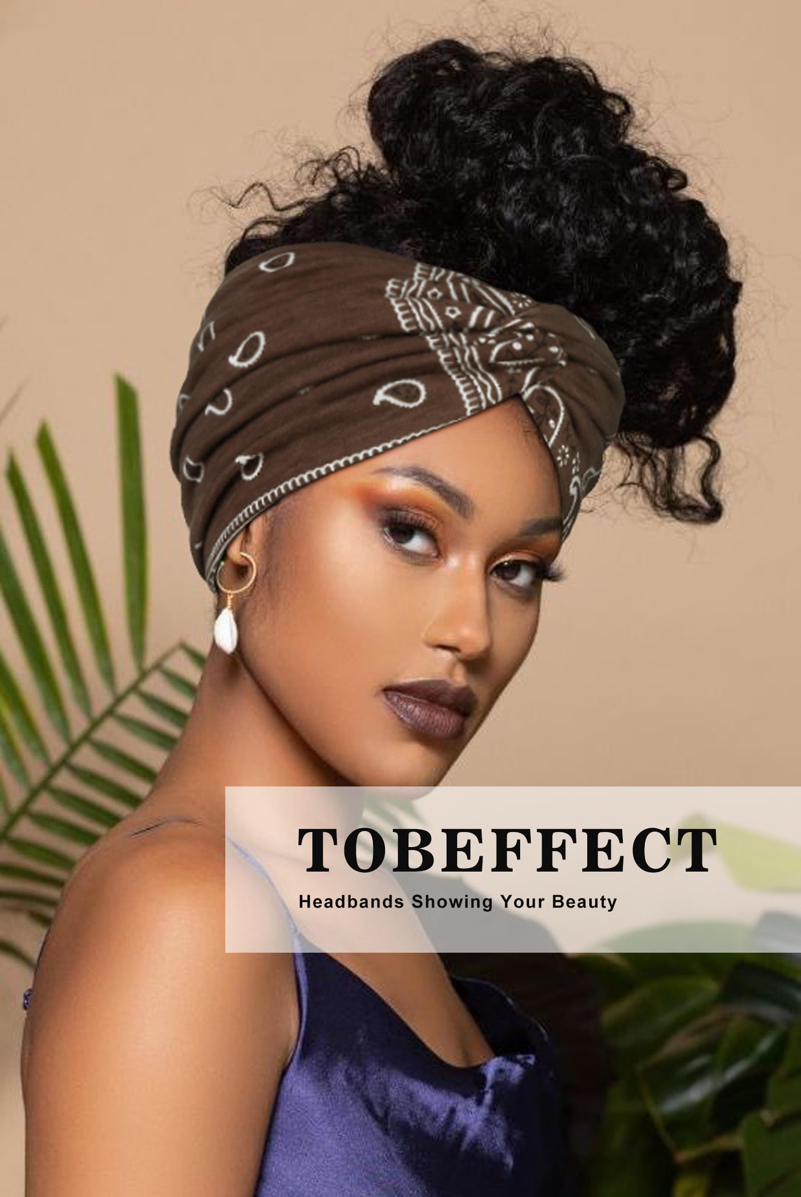 Tobeffect breathable stretch headband absorbs sweat during workouts