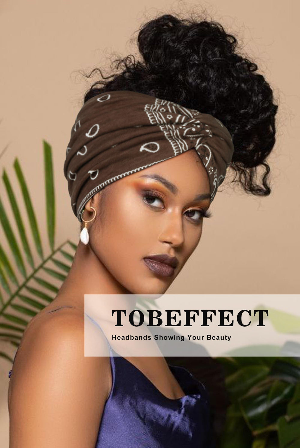 Tobeffect breathable stretch headband absorbs sweat during workouts
