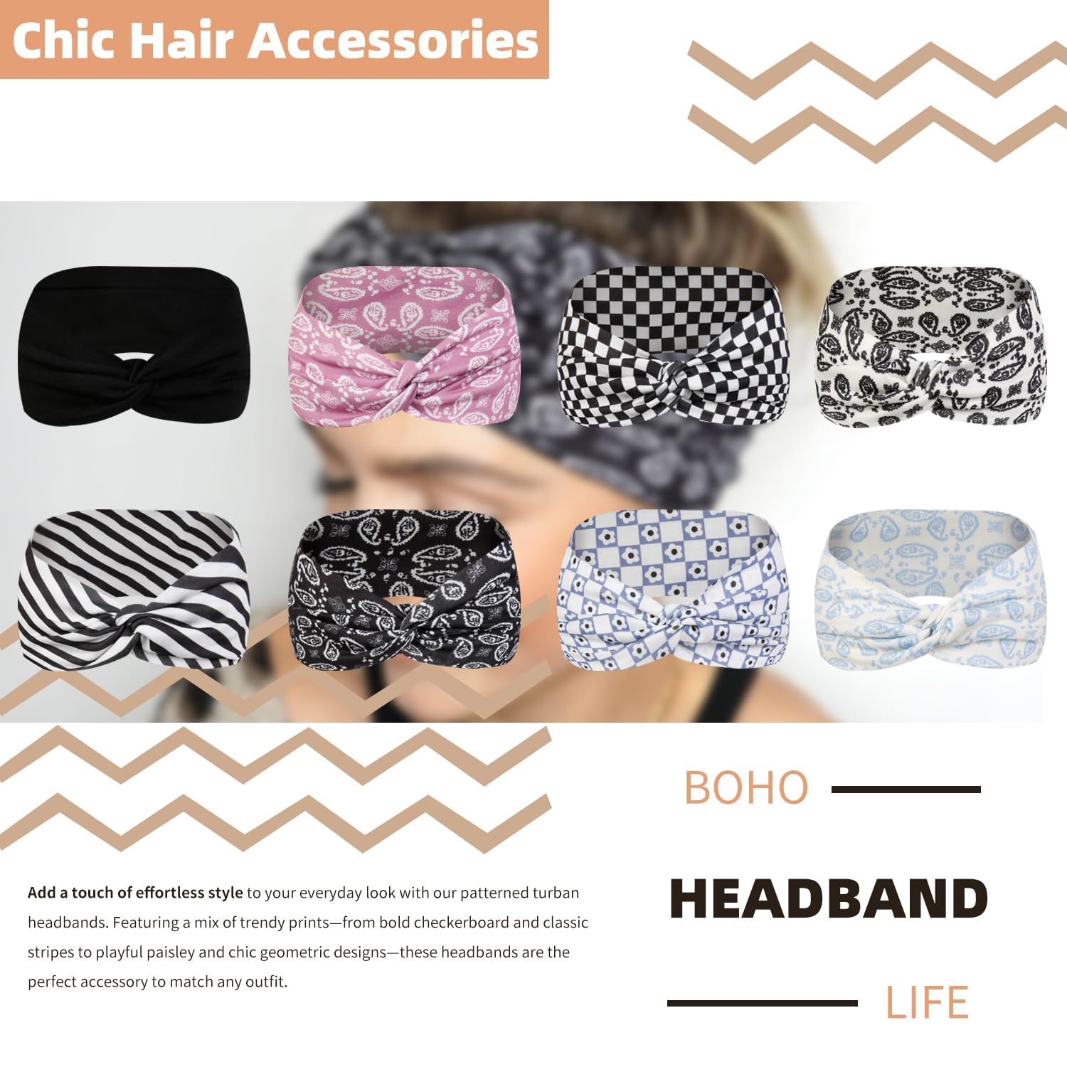 Bandeau Tobeffect rose, accessoire pratique et confortable.