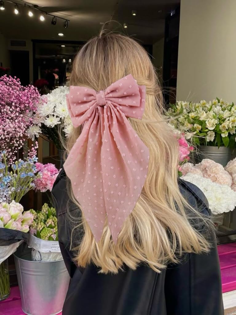 Tobeffect Noeud cheveux peche – traine elegante, parfait pour tenues du jour