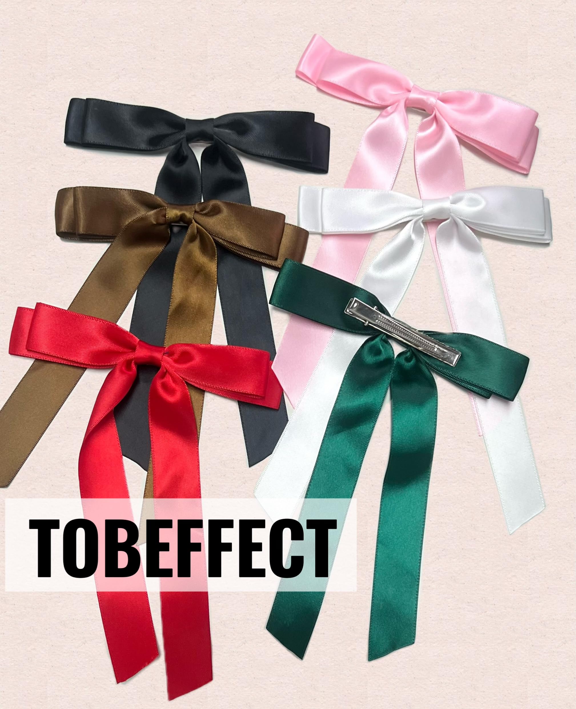 Noeud-cheveux-satin Tobeffect – couleur pastel pour briller lors des evenements.