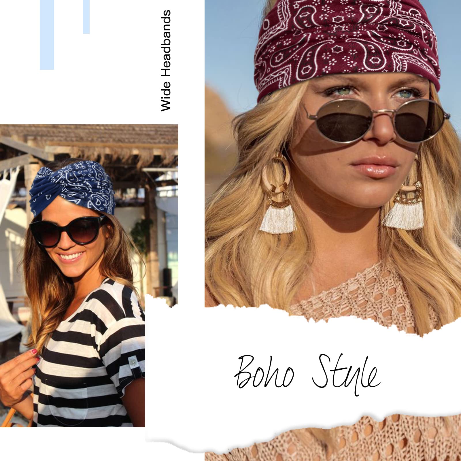 Tobeffect bohemian headband with knot front styling for versatile outfits