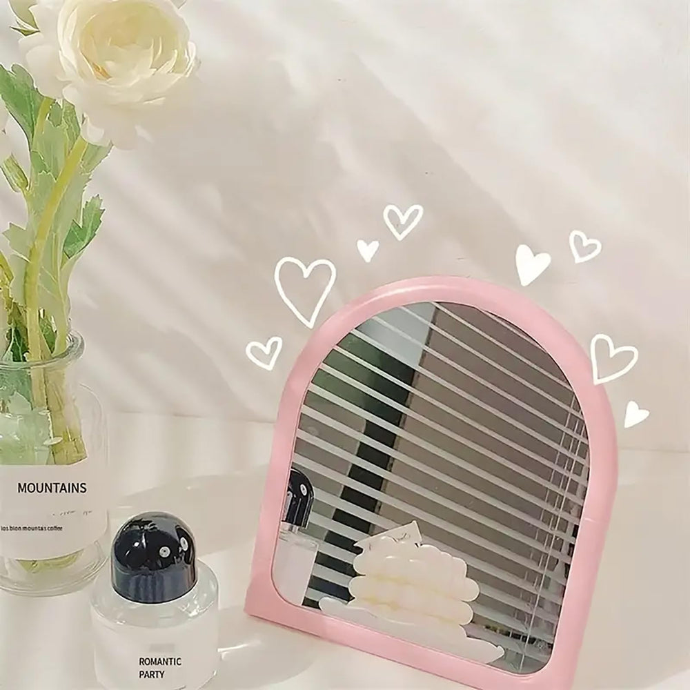 TOBETOPTOOLER Miroir décor arc rose: élément chic et pratique dans le salon.