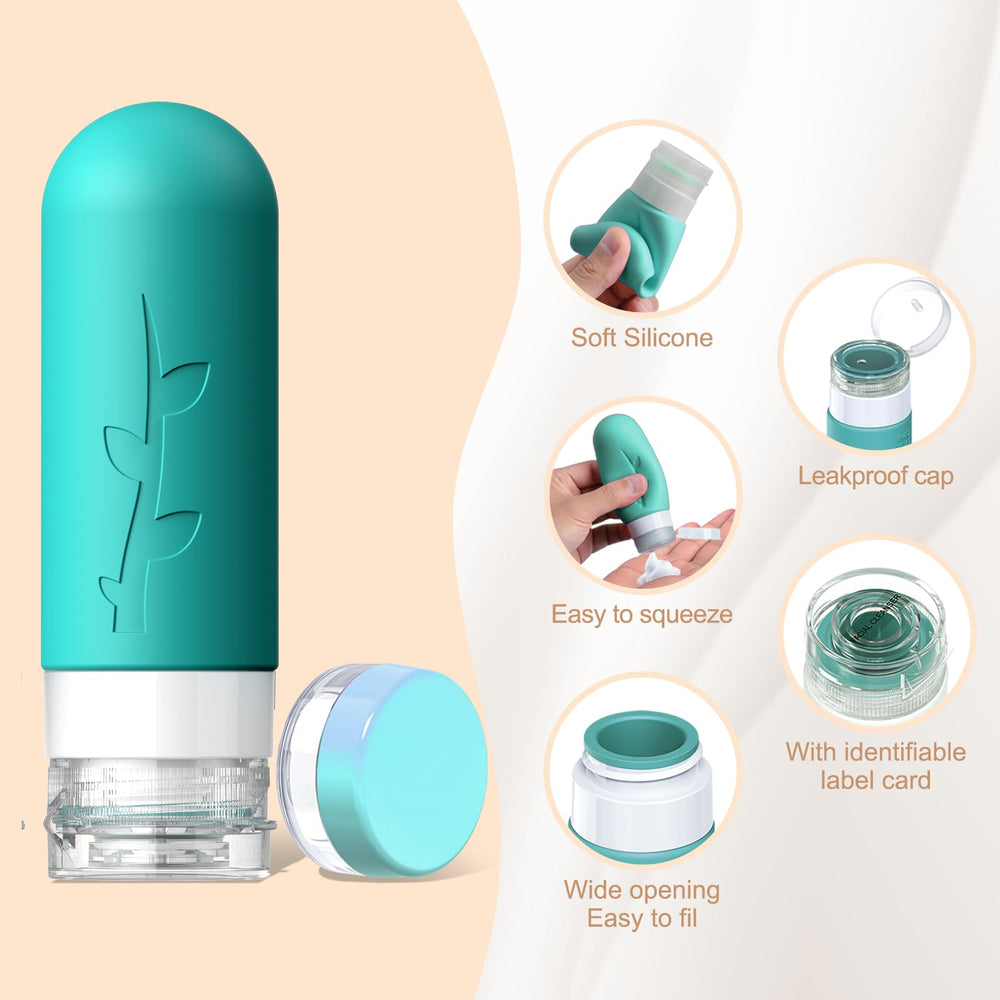 Tocelffe bouteilles silicone 60 ml: format compact idéal pour cabine.