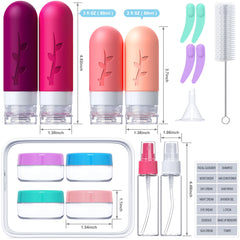 Tocelffe bouteilles silicone voyage 2oz – compactes et faciles à remplir.