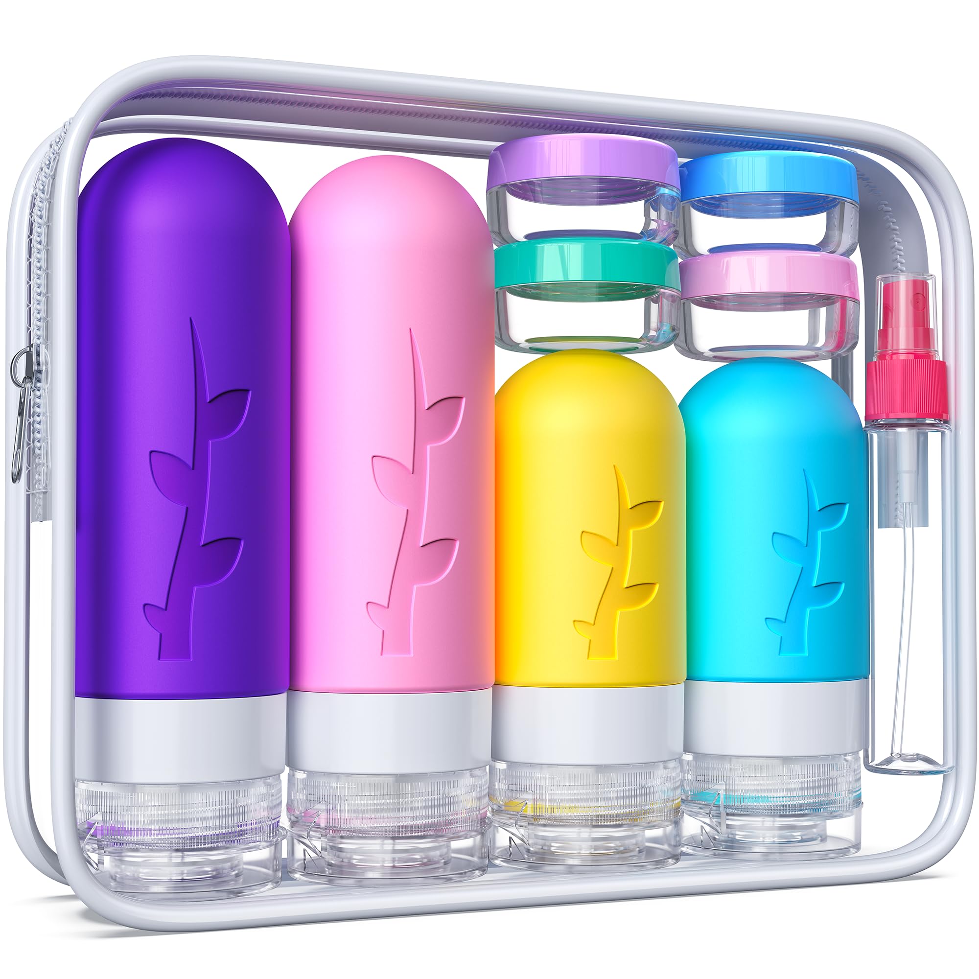 Bouteilles Tocelffe en silicone 2oz, pratiques et réutilisables en voyage