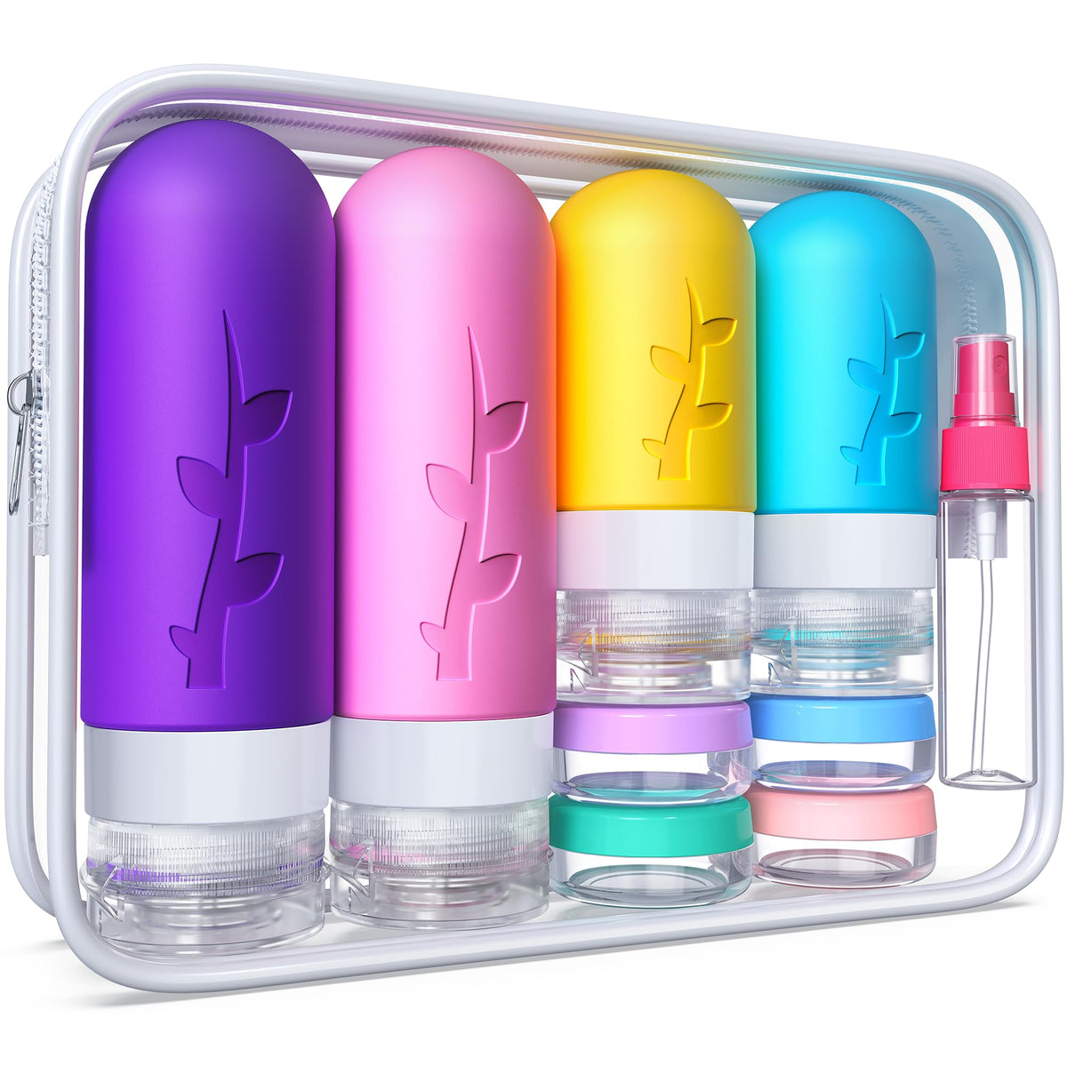 Bouteilles Tocelffe en silicone 3oz, étanches, idéales pour shampoing en voyage