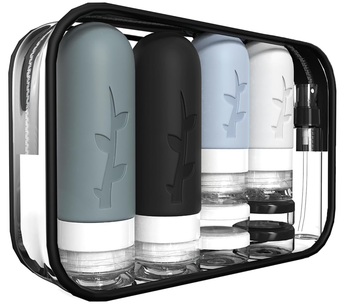 Tocelffe ensemble bouteilles voyage 90 ml, pratique pour shampoing et soins en déplacement