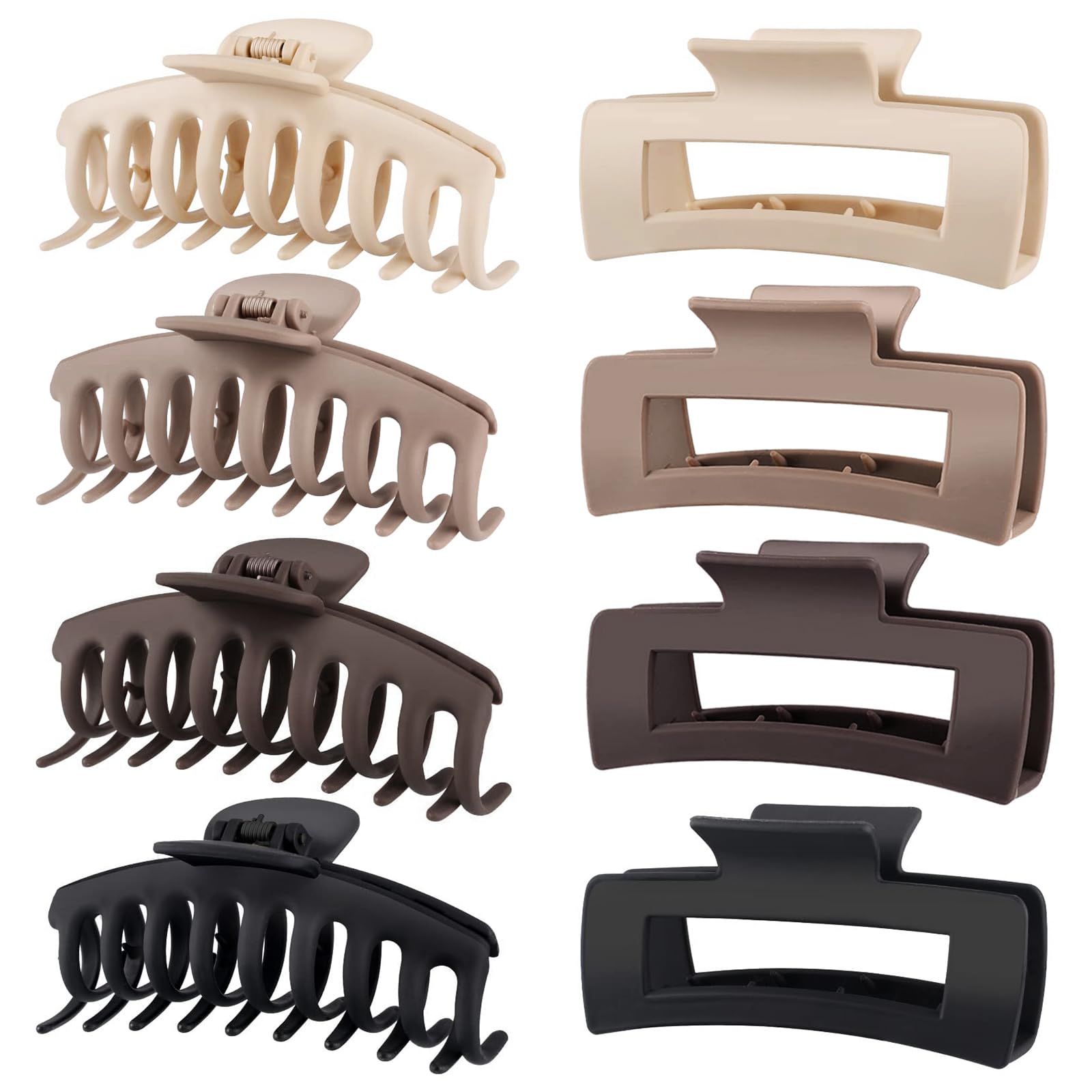 TOCESS grandes pinces cheveux neutres matte – polyvalentes pour tous styles