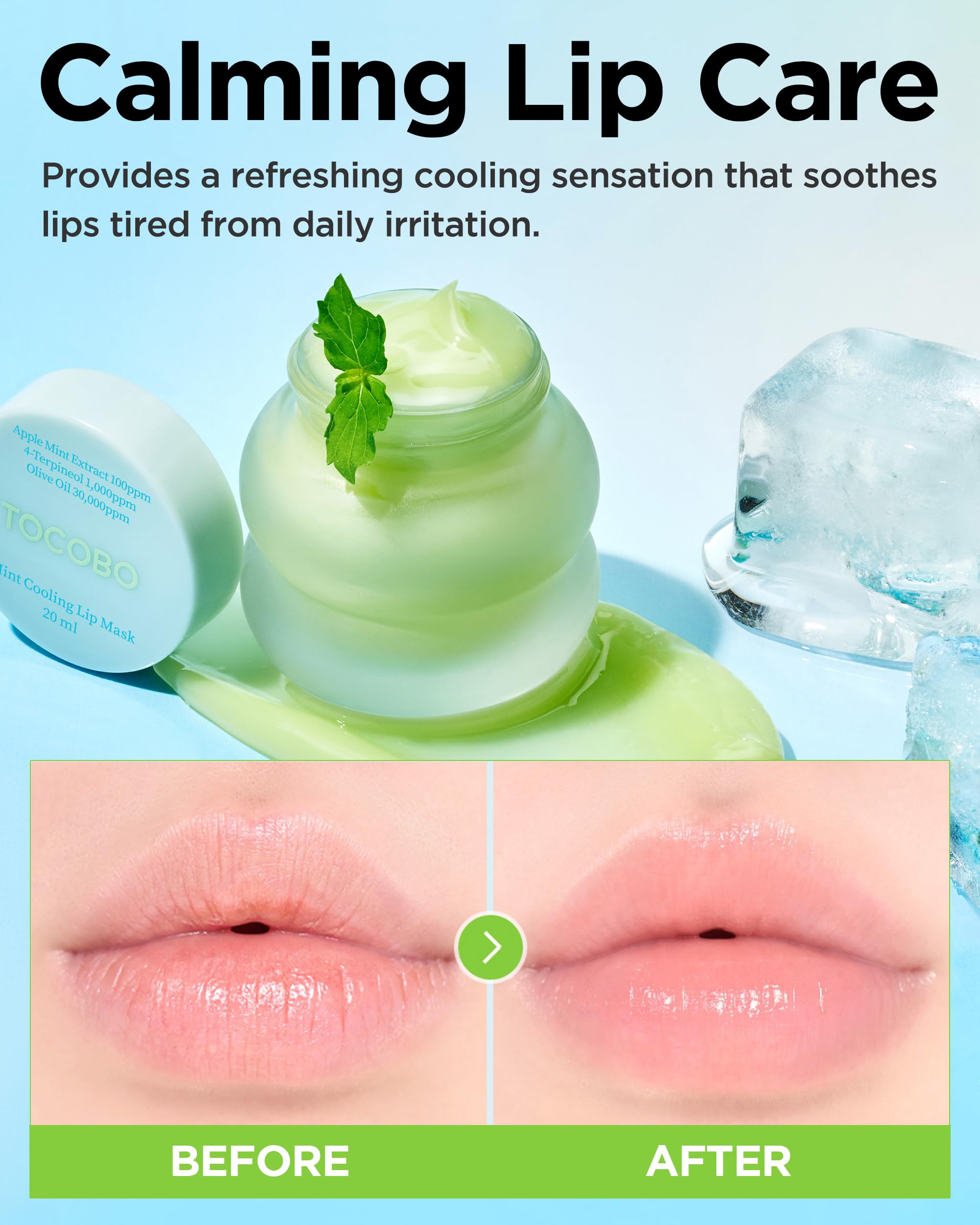 TOCOBO Apple mint extract delivers a cooling sensation