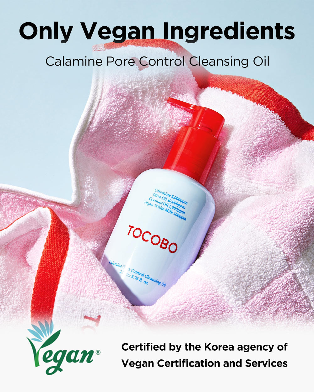 TOCOBO Calamine Pore Control, application émulsionnée pour une routine soir efficace.