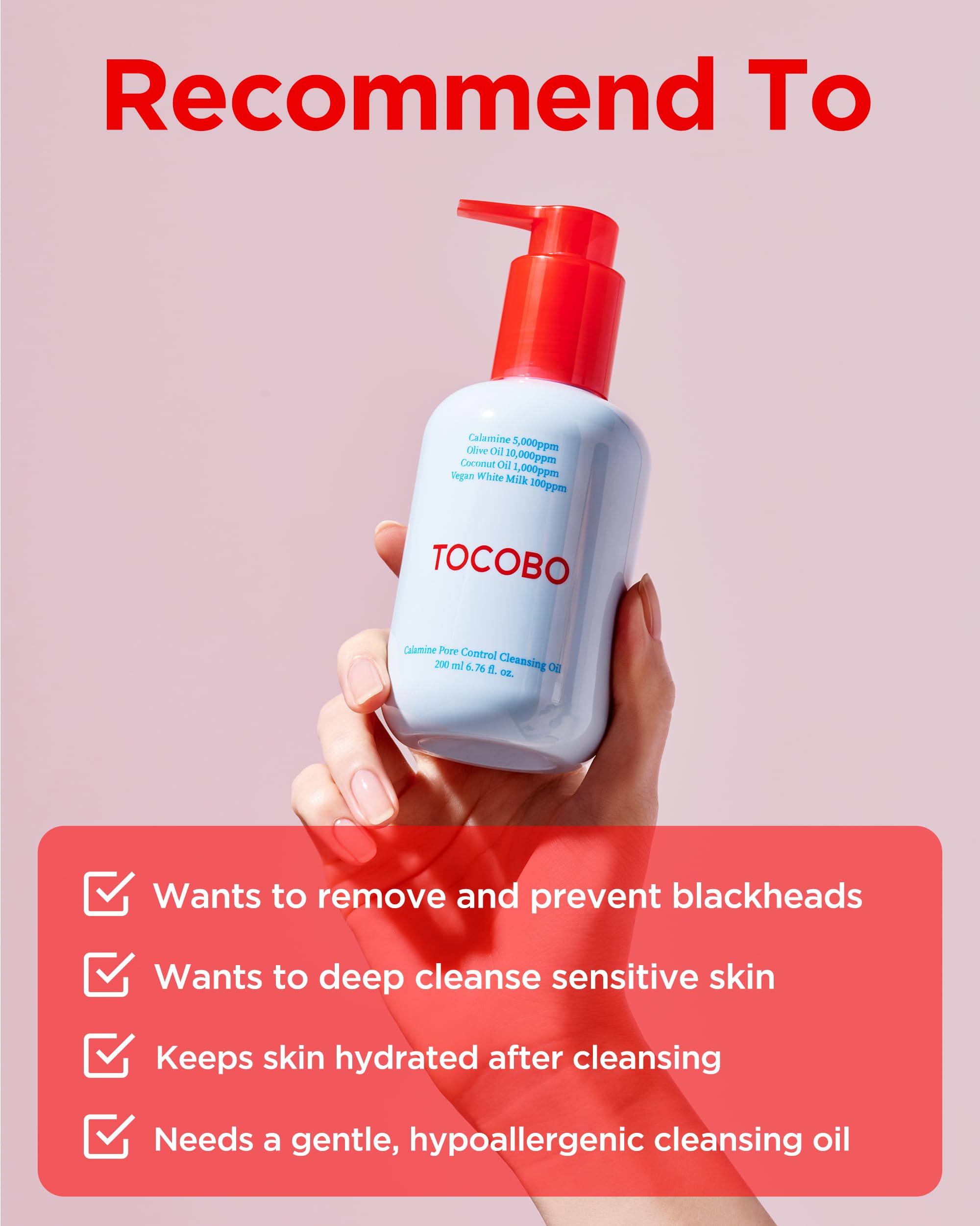 TOCOBO Calamine Pore Control, hydratation continue après le nettoyage pour une sensation satinée.